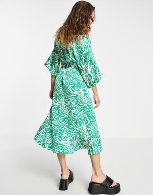 green zebra shirt dress