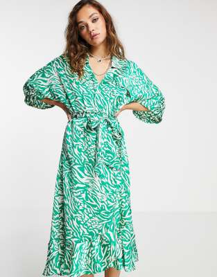 green zebra shirt dress