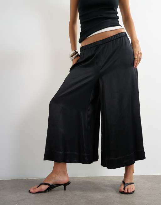 Topshop satynowe kuloty w czerni, 4 z 5