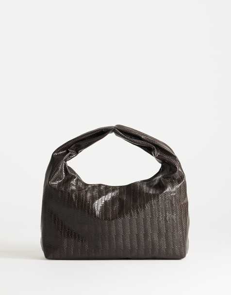 Topshop - Savan - Bolso de hombro pequeño marrón chocolate con diseño entretejido - view 1