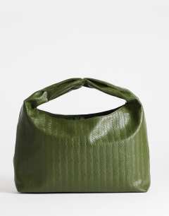 Savan woven small shoulder bag in green