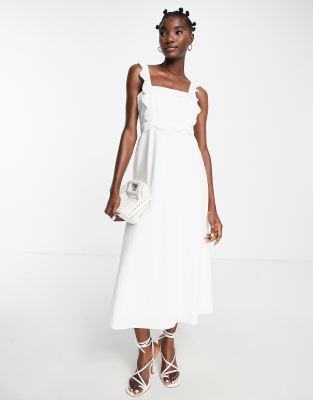 topshop white midi dress