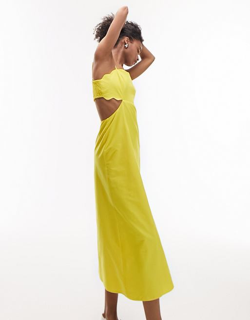 Topshop yellow 2025 midi dress