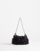 Topshop Scarlett small beaded shoulder bag in black