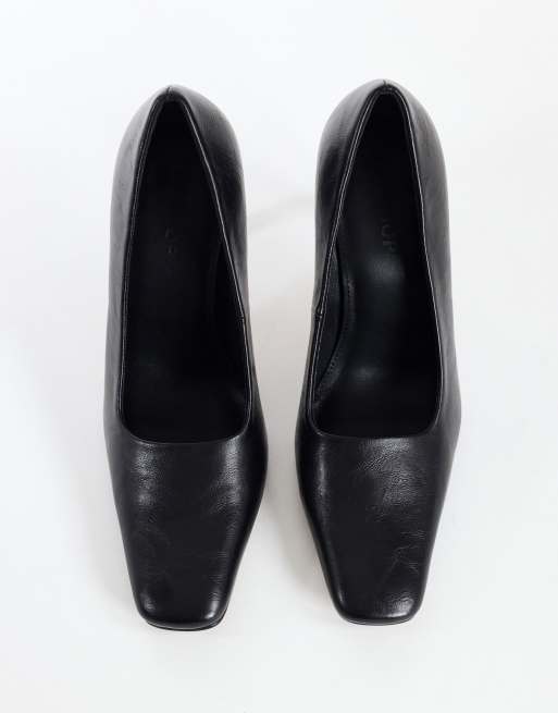 Topshop scarpa décolleté Amos con tacco a banana scolpito nera, 3 di 4