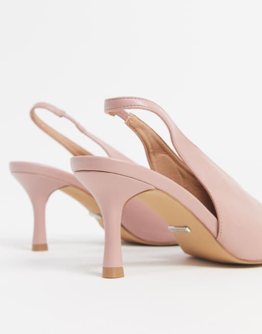 Topshop Scarpe con tacco rosa cipria con cinturino posteriore ASOS