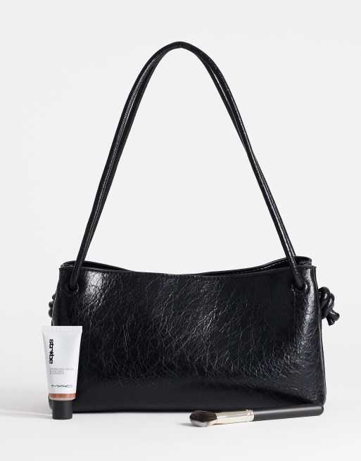 Topshop Schelby medium flat bowler in black, 2 of 4