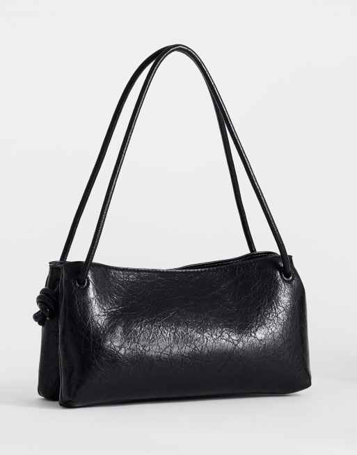 Topshop Schelby medium flat bowler in black, 4 of 4