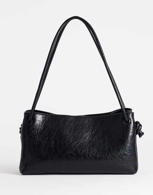 Topshop - Schelby - Sort flad mellemstor bowlingtaske