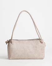 Topshop Schelby suedette mini flat bowler in taupe