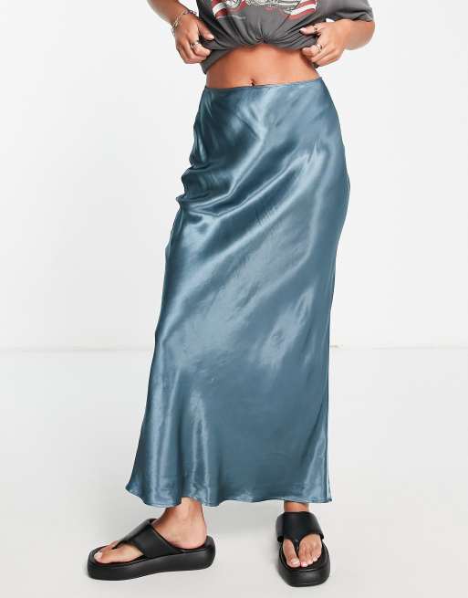 Satijnen rok blauw hot sale