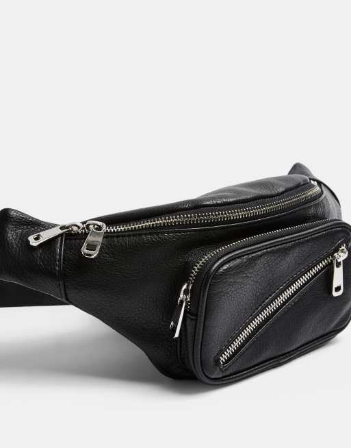 Topshop Schwarze Gurteltasche mit ReiBverschlussen ASOS