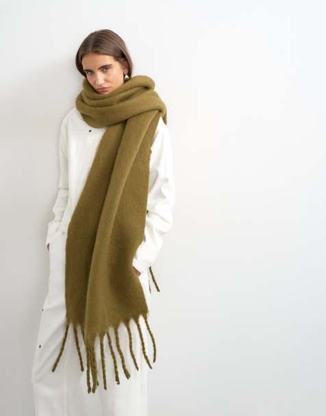 Topshop sciarpa coperta Sydney color kaki - view 1