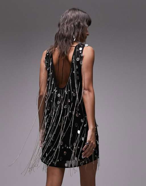 Topshop star sequin mini slip dress