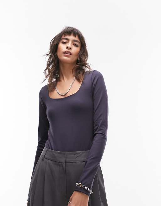 Topshop long hot sale sleeve bodysuit