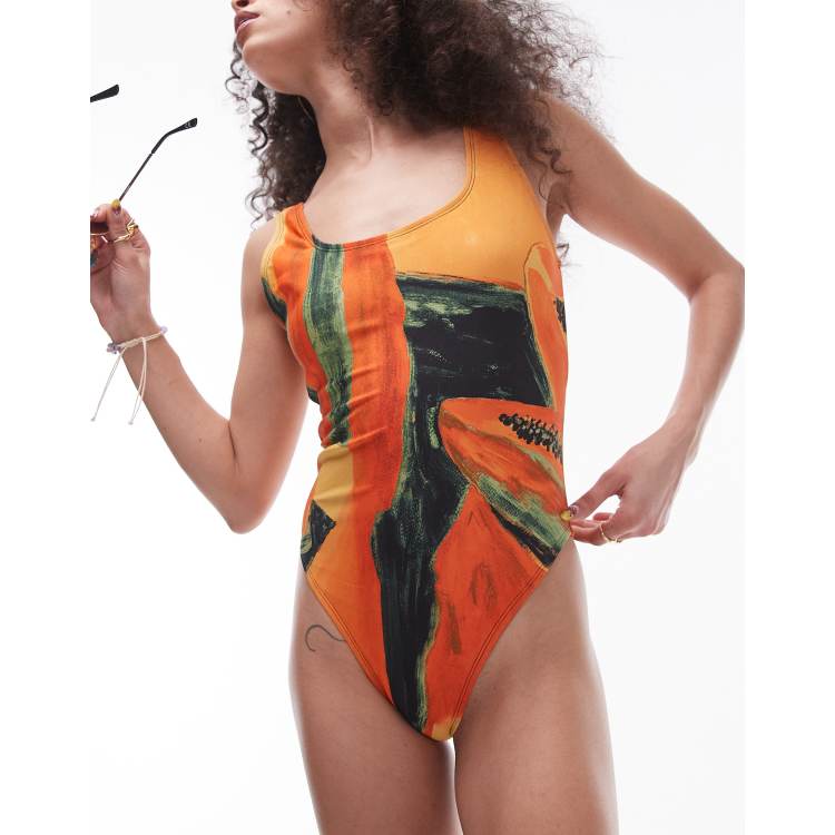 Orange swimsuit asos 2025