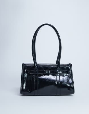 Topshop - Scottie - Schwarze Schultertasche im Bowling-Look