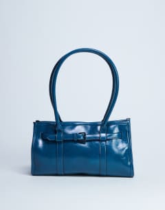 Scottie shoulder bowler bag in teal
