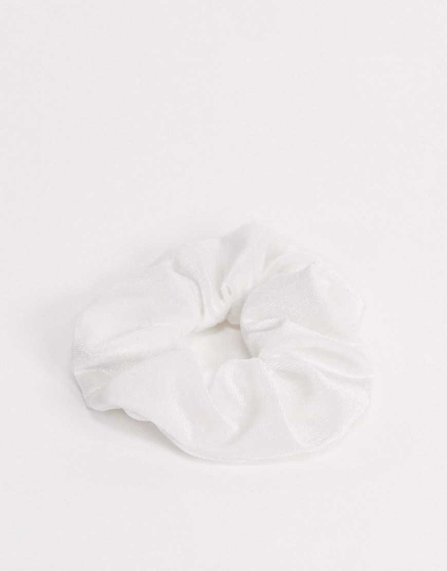 Topshop - Scrunchie van wit fluweel