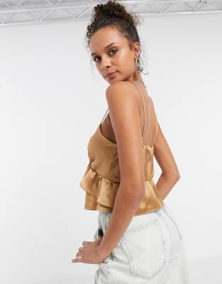 gold satin cami