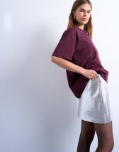 Topshop seamed detail faux leather mini in metallic