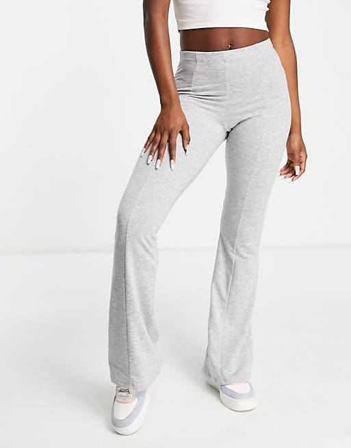 Topshop seamed trackie flares in grey | ASOS