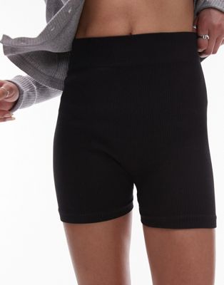 Topshop seamless co-ord cropped knicker short in black