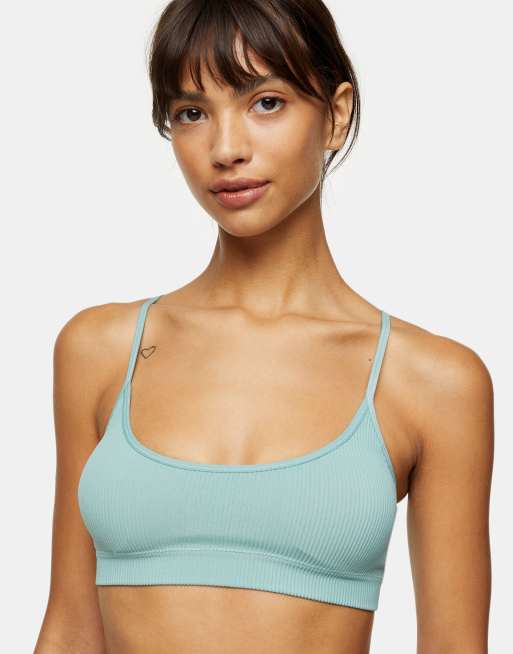 Topshop seamless padded bra in sage