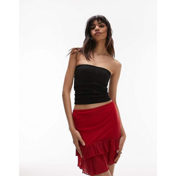 Topshop seamless ruched bandeau in oat heather