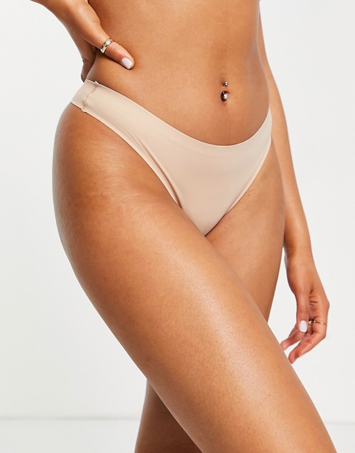 Topshop seamless thong in nude