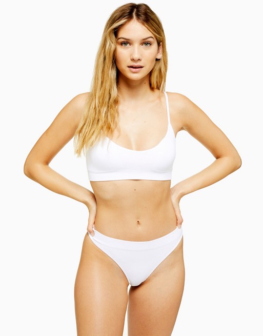 Topshop seamless thong in white