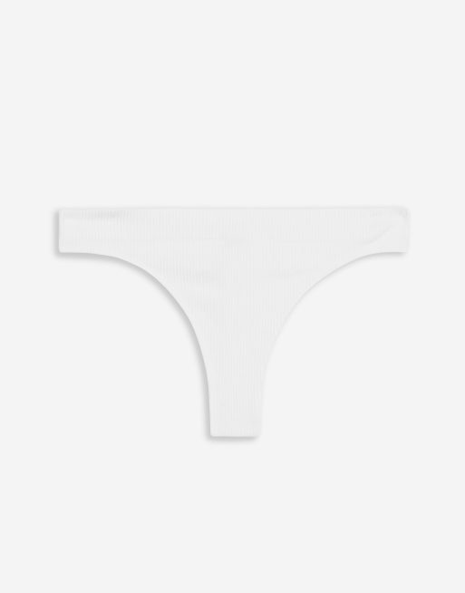 White seamless shop thong