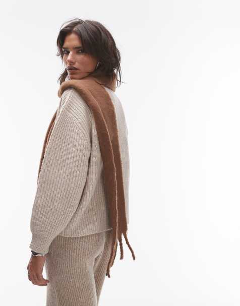 Topshop – Seb – Beige, smal halsduk - view 1