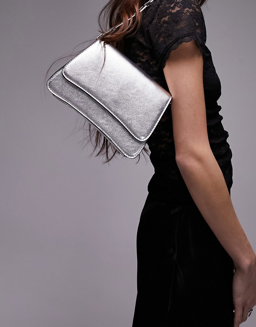 Seema shoulder bag with chunky chain in silver