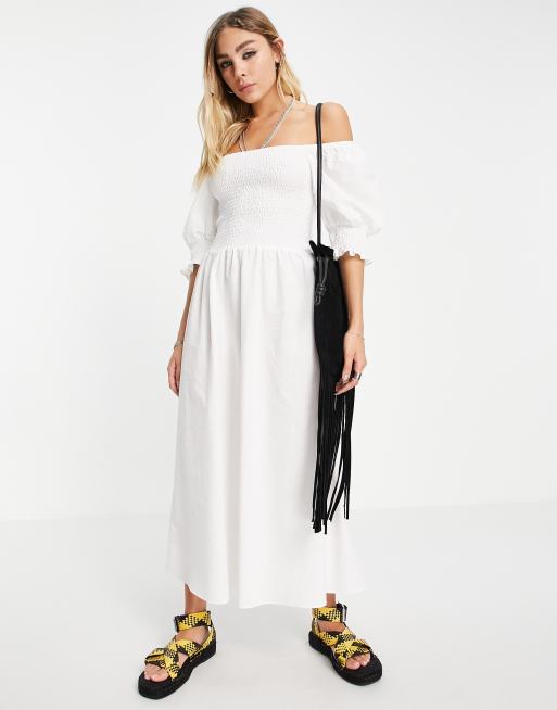 Topshop white sale midi dress