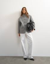Topshop self frogging formal blazer coat in grey