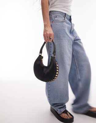 Topshop Topshop Selin scoop shoulder bag in black