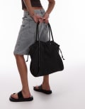 [Topshop] Topshop Selina ruched piping nylon bag in black One Size BLACK