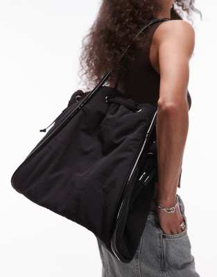 Topshop Selina Ruched Piping Nylon Bag