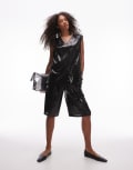 [Topshop] Topshop sequin awkward shorts in black (part of a set) 6 black