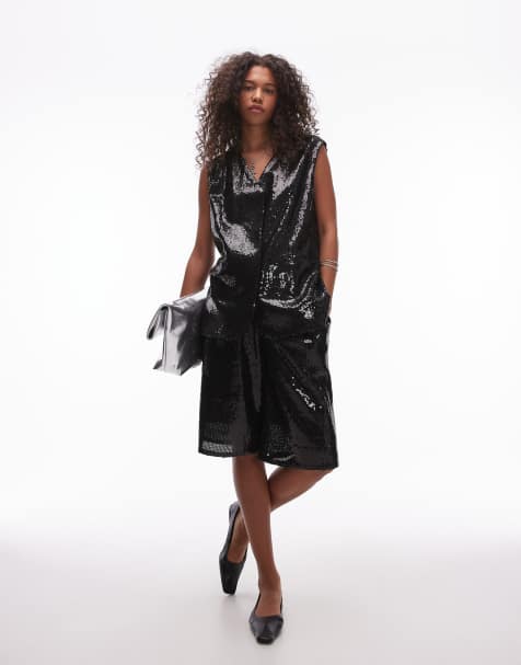 Topshop sequin co-ord in black - view 1