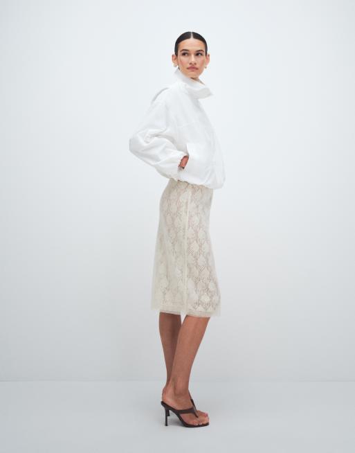 Topshop sequin embellished midi skirt in ivory, 4 of 12