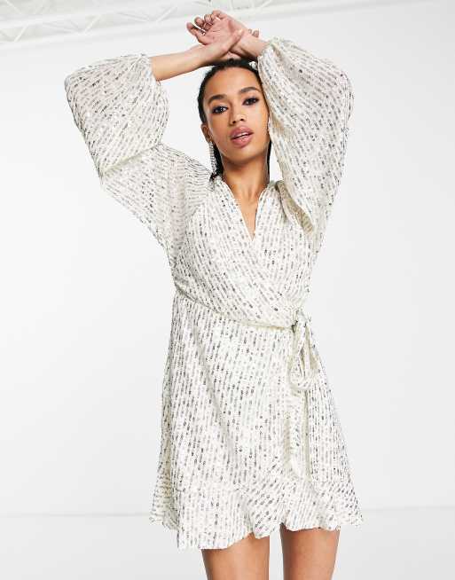 Topshop white wrap on sale dress