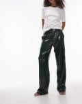 [Topshop] Topshop sequin tailored pants in green 10 GREEN