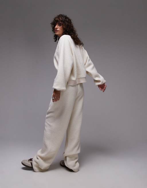 Topshop – Set aus Teddyfell in Ecru