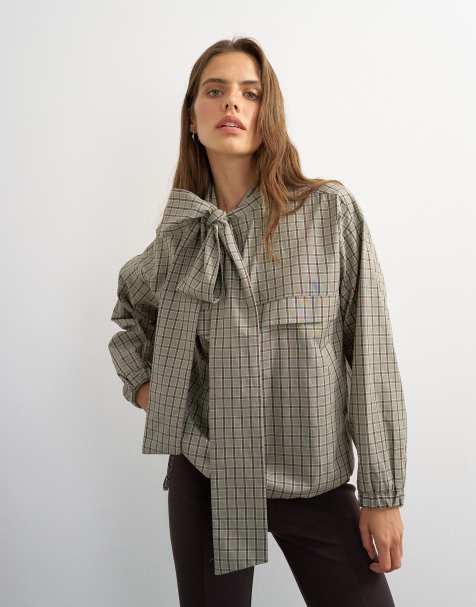 Topshop set bomberjacka med scarfdetalj i rutigt - view 1