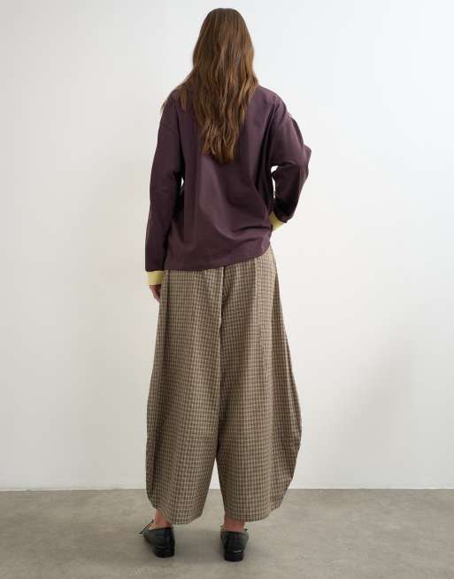 Topshop set horseshoe trouser in check, 4 of 5