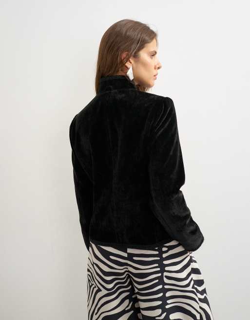 Topshop set i sammet med knytdetalj och nero-krage, 4 av 4