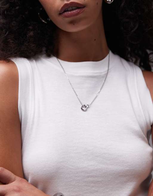 Topshop - Seti - Collana con catenina lariat in acciaio inossidabile resistente all'acqua color argento