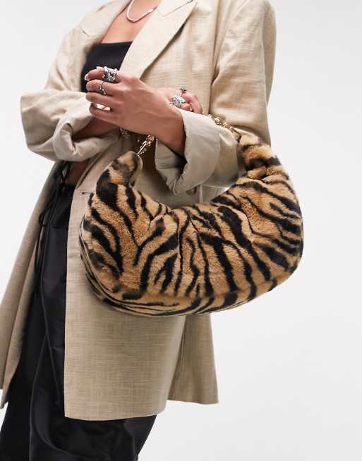 Topshop shannon faux fur bag in tiger ASOS